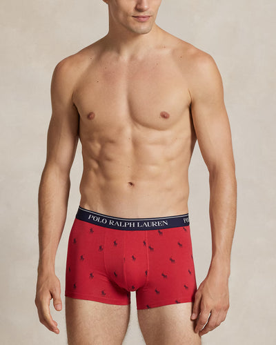 Ralph Lauren Classic Stretch-Cotton Trunk 3-Pack | Red/White/Navy