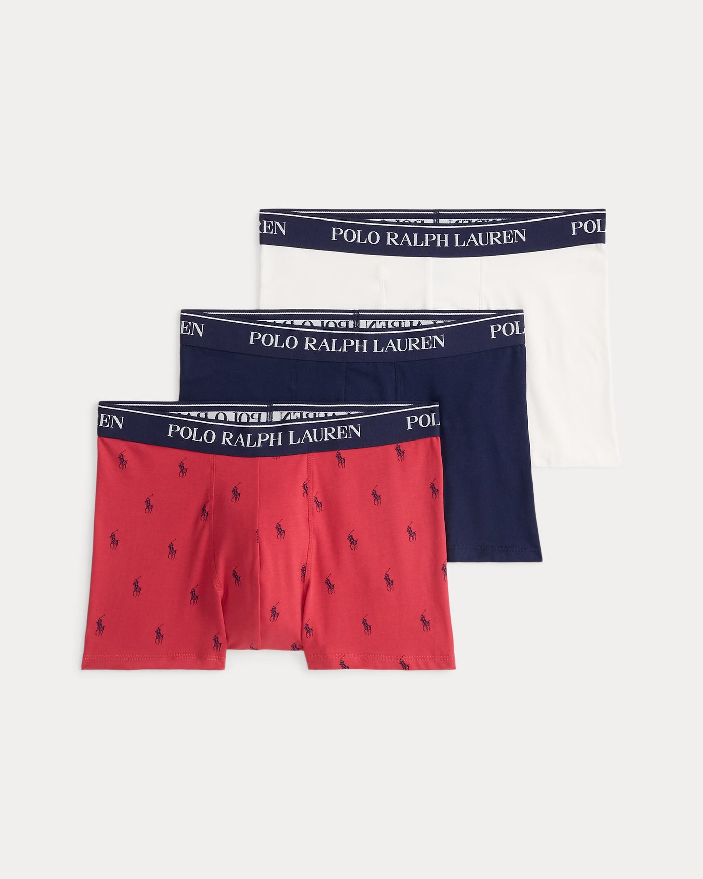 Ralph Lauren Classic Stretch-Cotton Trunk 3-Pack | Red/White/Navy