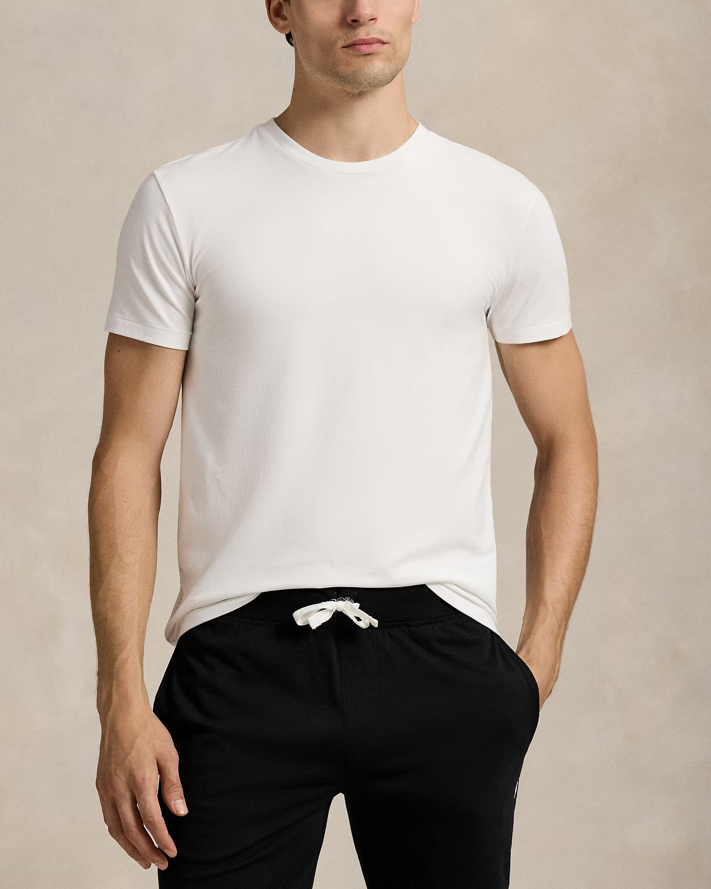 Ralph Lauren Stretch Cotton Crew Undershirt 3-Pack | Black/White/Grey