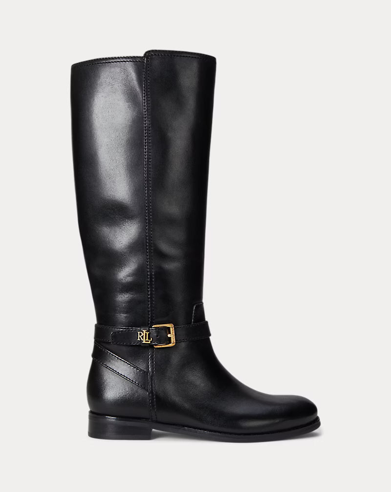 Lauren Ralph Lauren Brooke II Burnished Leather Tall Boot | Black