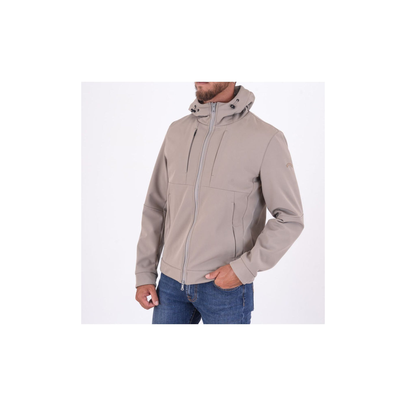 Paul & Shark Re-shark shell Save the Sea Jacket with Moon Badge | Beige