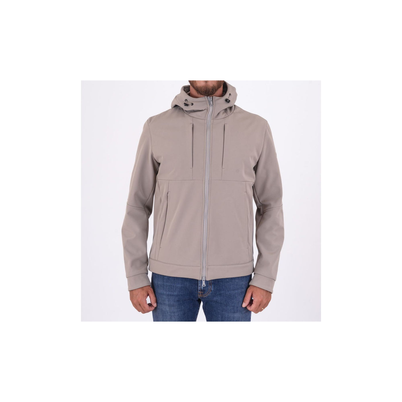 Paul & Shark Re-shark shell Save the Sea Jacket with Moon Badge | Beige