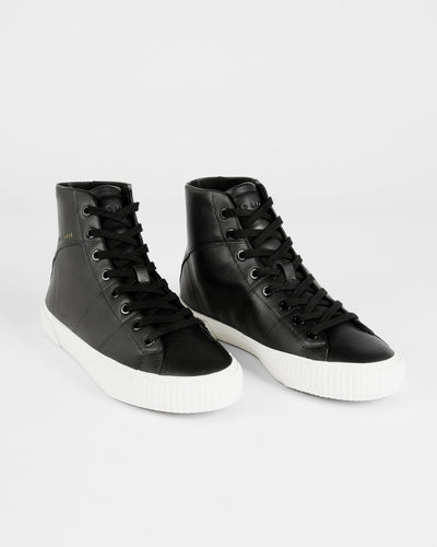 Ted Baker Kimyil Leather Colour Drench High Top Vulc Trainer | Black