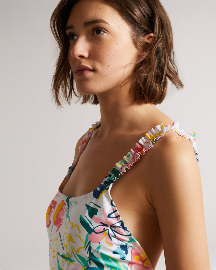 Ted Baker Gulnur Printed Swimsuit | White