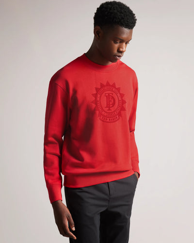 Ted Baker Aye Long Sleeve Relaxed Graphic Sweatshirt | Red