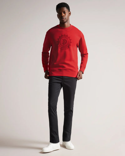 Ted Baker Aye Long Sleeve Relaxed Graphic Sweatshirt | Red