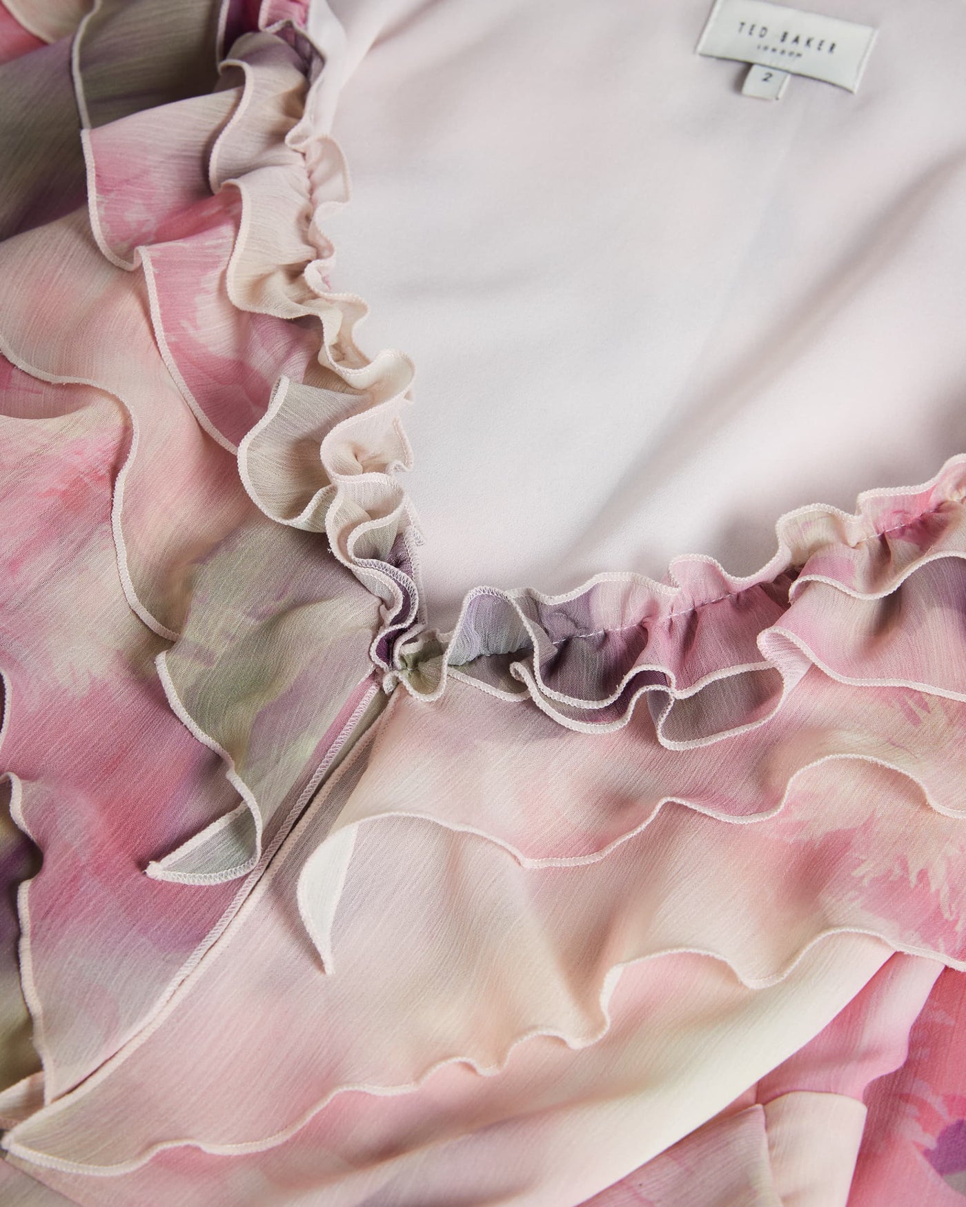Ted Baker Karenie Frilled Floral Maxi Dress | Coral