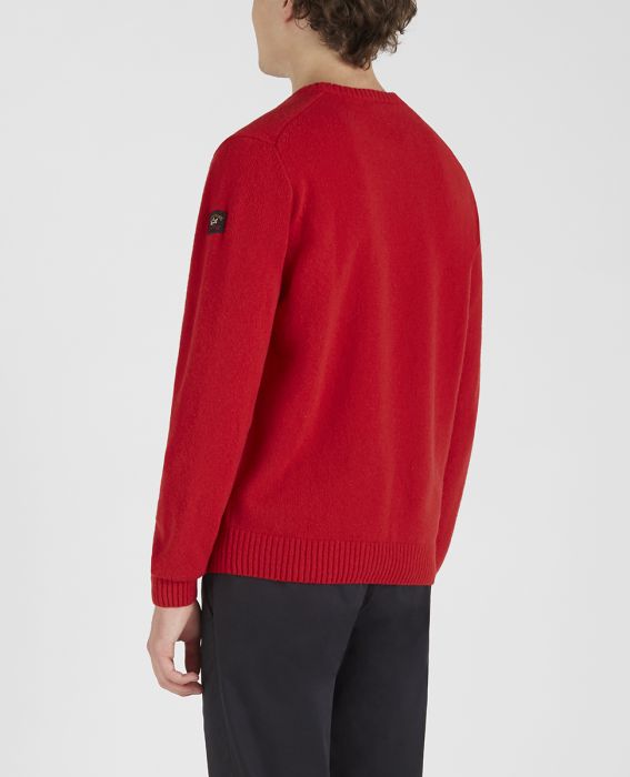Paul & Shark Sweater Color of Shetland Ecowool Crew Neck | Red