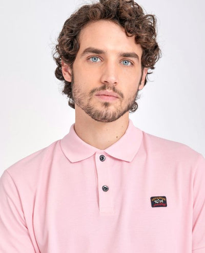 Paul & Shark Organic Cotton Piqué Polo with Iconic Badge | Pink