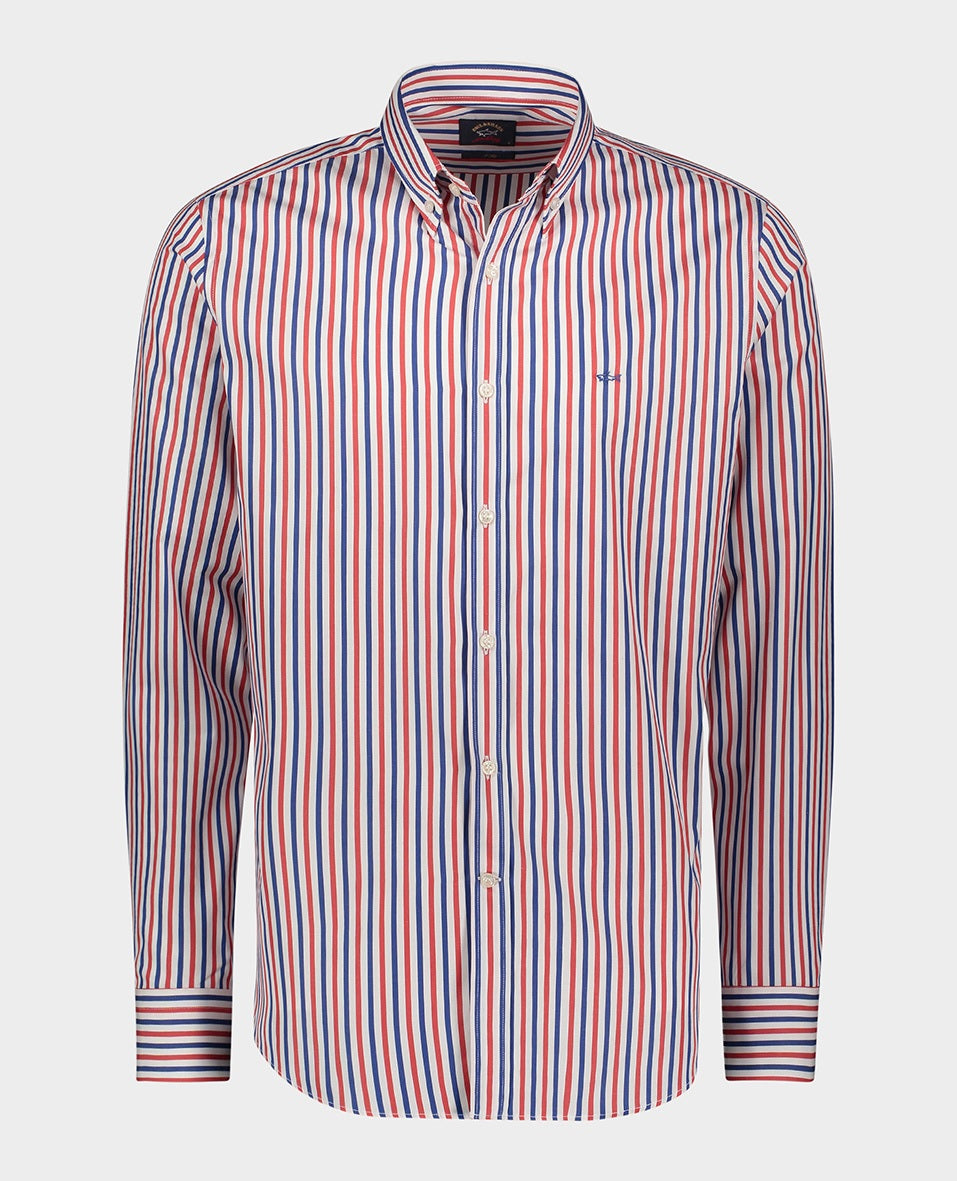 Paul & Shark Shirt with Stripes | Red / Blue