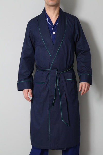 Derek Rose Men's Dressing Gowns Derek Rose Dressing Gown | DARK BLUE / GREEN