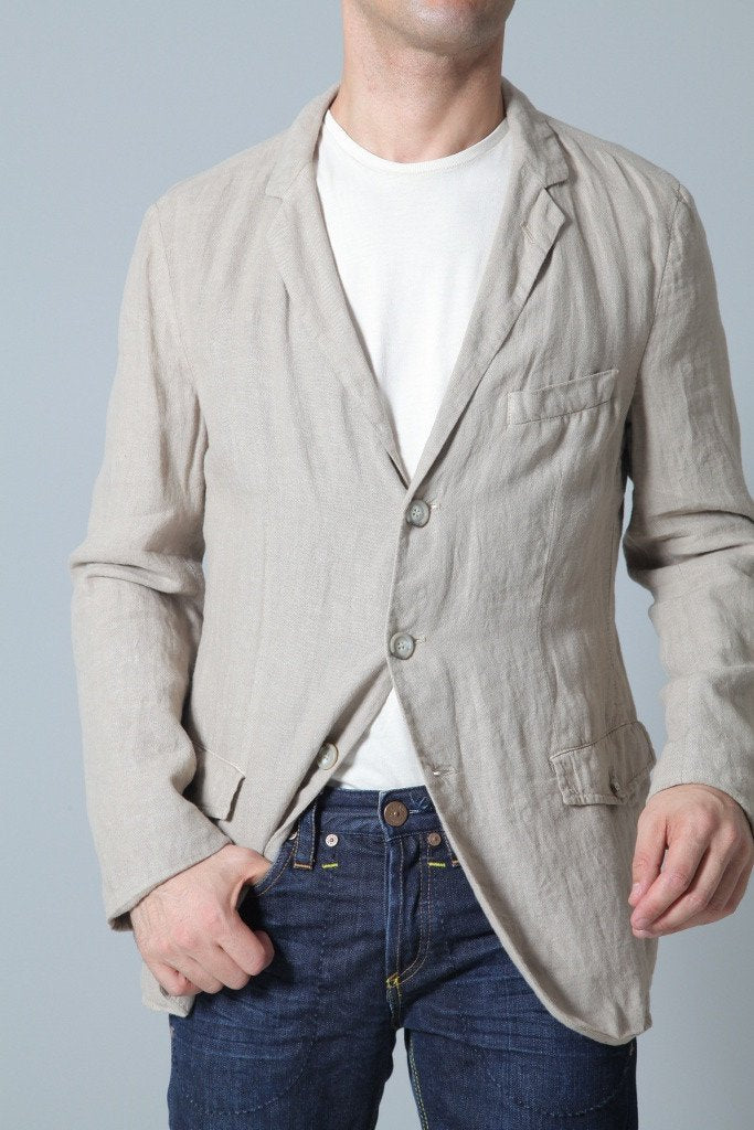Hugo Boss Men's Jacket Hugo Boss Jacket Linen | BEIGE