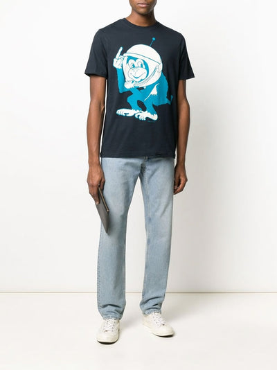 Paul Smith T-shirt Space Monkey' Print Organic-Cotton | Navy
