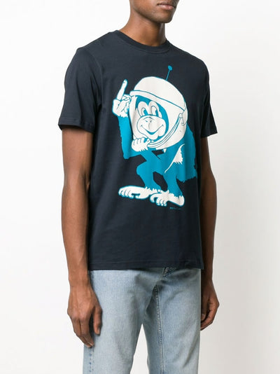 Paul Smith T-shirt Space Monkey' Print Organic-Cotton | Navy