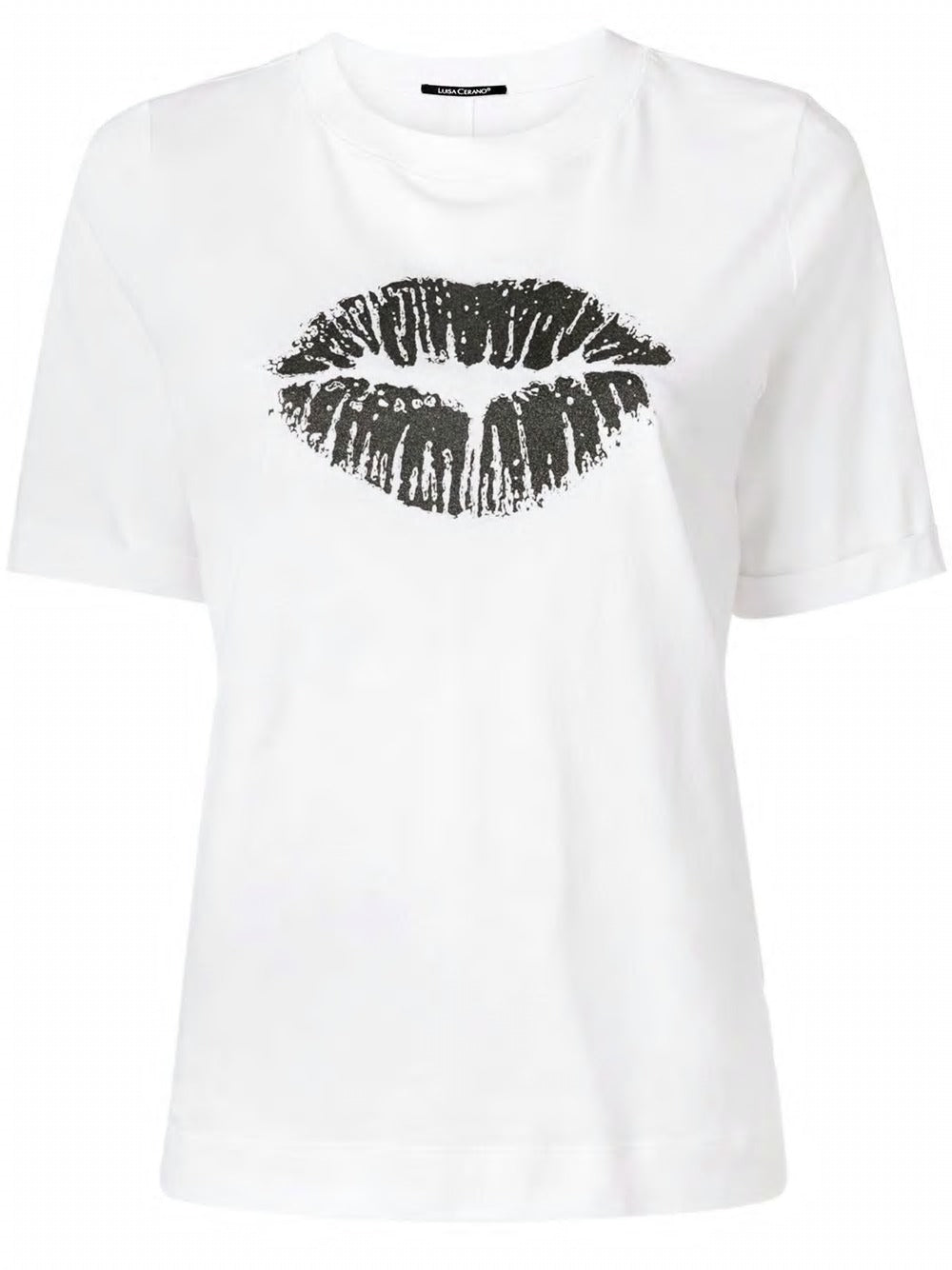 Luisa Cerano T-shirt Lip Print | White