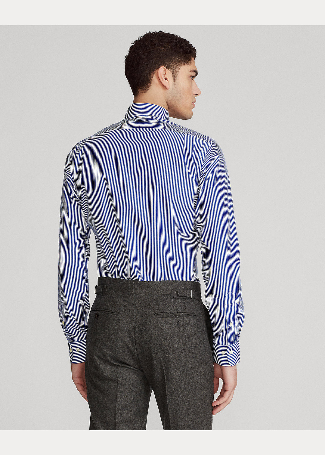 Ralph Lauren Regent Slim Fit Striped Poplin Shirt | Royal/White