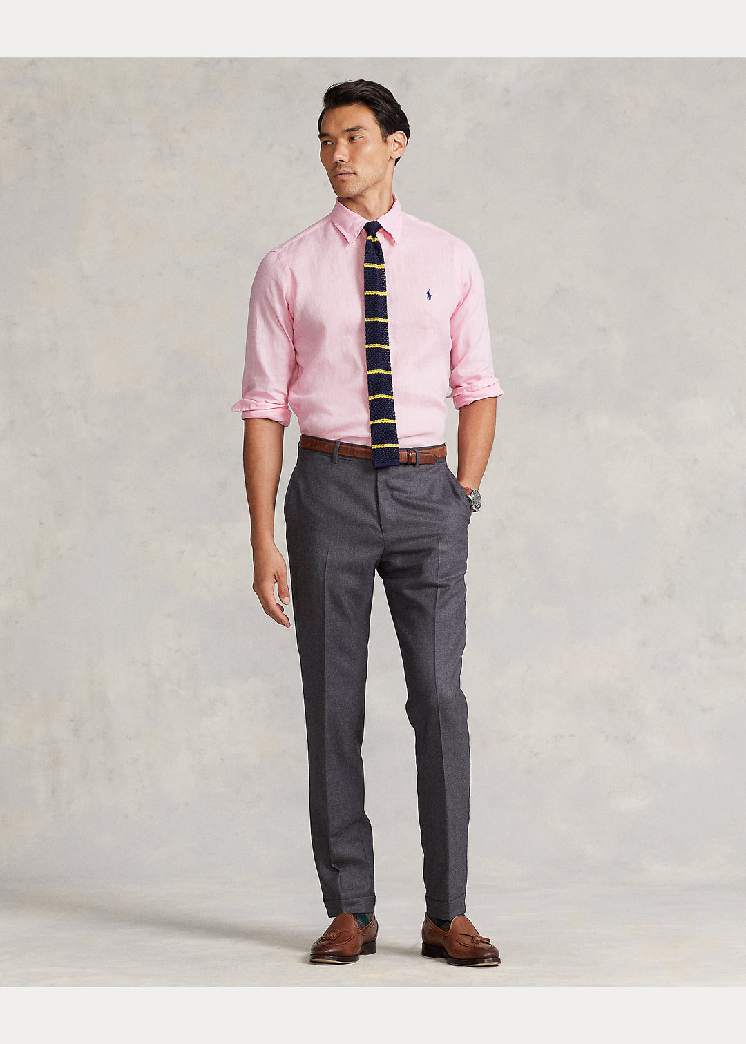 Ralph Lauren Custom Fit Linen Shirt | Carmel Pink