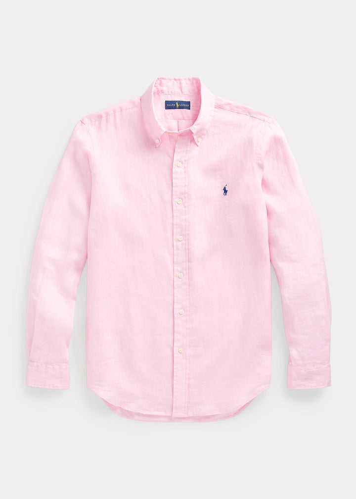 Ralph Lauren Custom Fit Linen Shirt | Carmel Pink