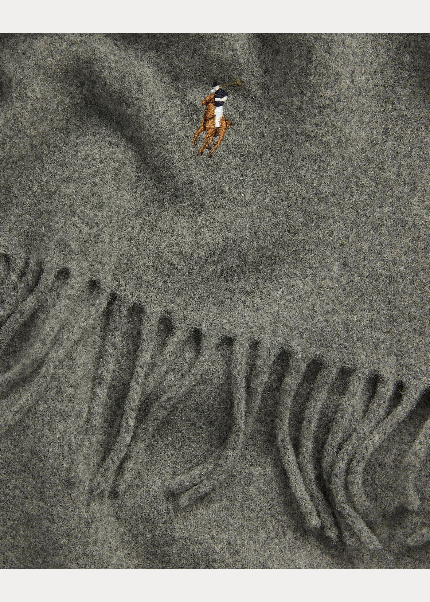 Ralph Lauren Fringe Virgin Wool Scarf | Grey