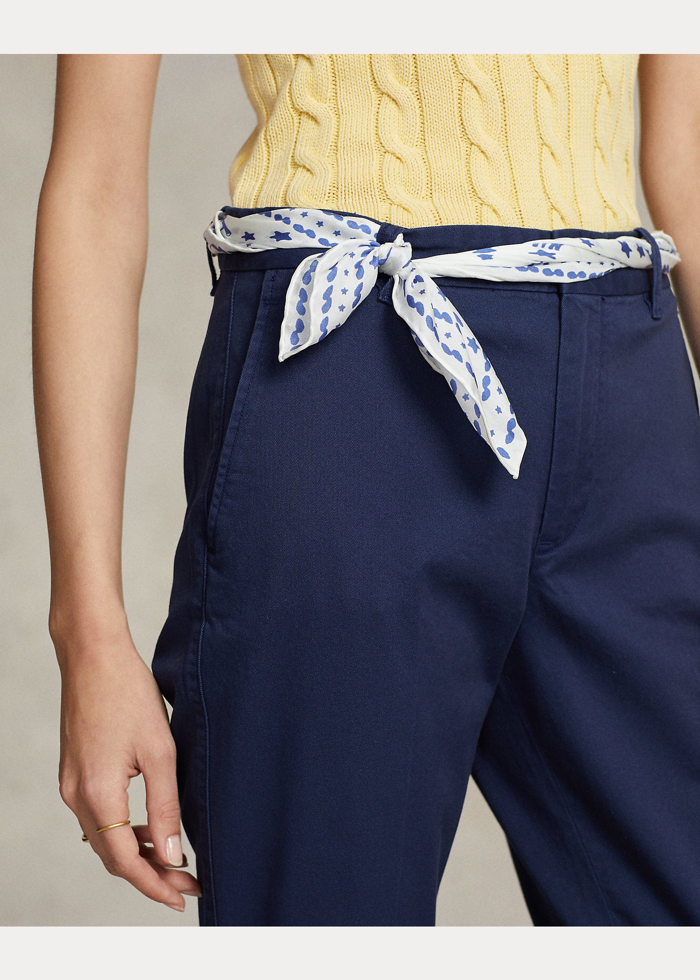 Ralph Lauren Cropped Slim Fit Twill Chino Trouser | Newport Navy